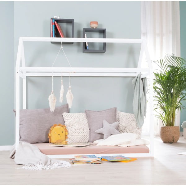Bijeli dječji krevet u obliku kućice 70x140 cm Montessori – Roba-image-2