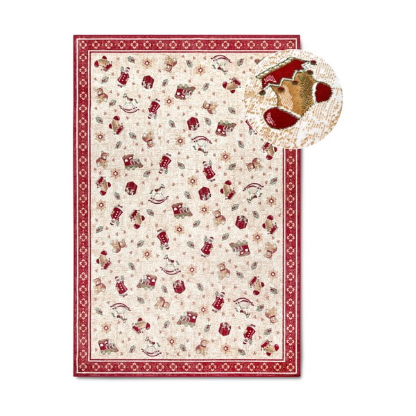Crveni tepih s božićnim motivom od mješavine pamuka 160x230 cm Toy's Delight Red Christmas – Villeroy&Boch