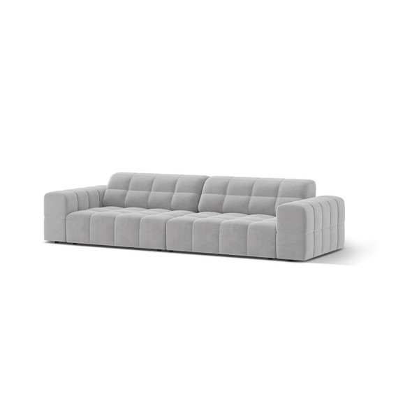 Svijetlo siva baršunasti sofa 252 cm Chicago – Cosmopolitan Design-image-1