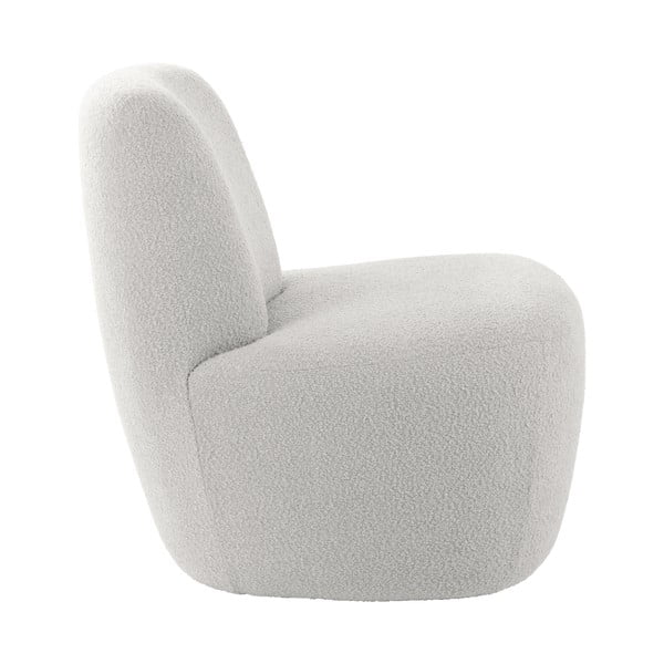 Bijela fotelja od bouclé tkanine Ada – Leitmotiv-image-3