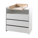 Bijela niska dječja komoda od masivnog bora s promjenjivim stolom 90x106 cm KIDDY – Vipack