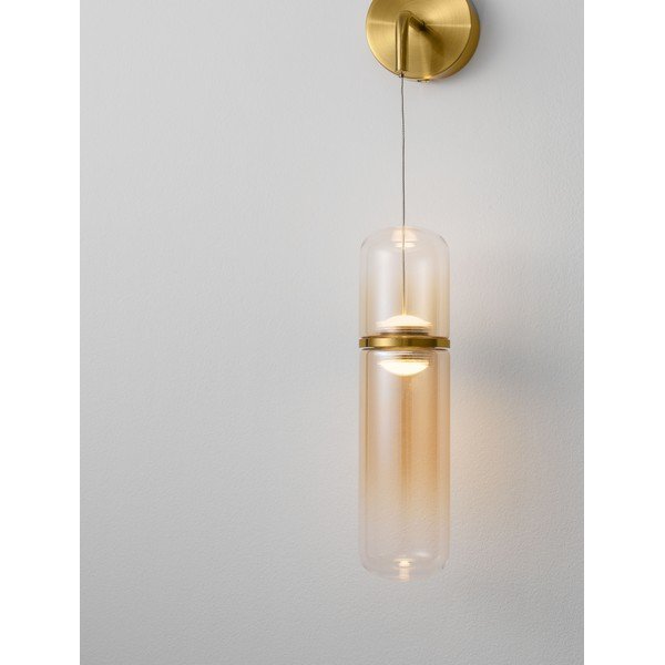 Staklena LED zidna lampa s mogućnosti zatamnjivanja u zlatnoj boji Norma – Nova Luce-image-2