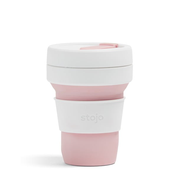 Bijelo-ružičasta putna šalica Stojo Pocket Cup Rose, 355 ml