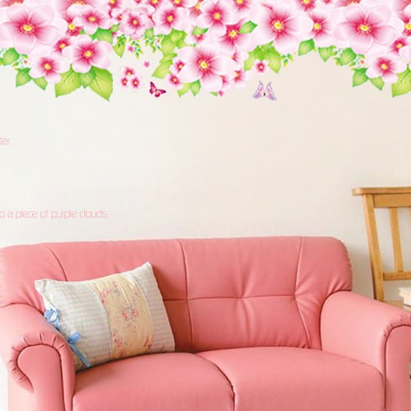 Naljepnica Ambiance Hedge And Pink Flowers