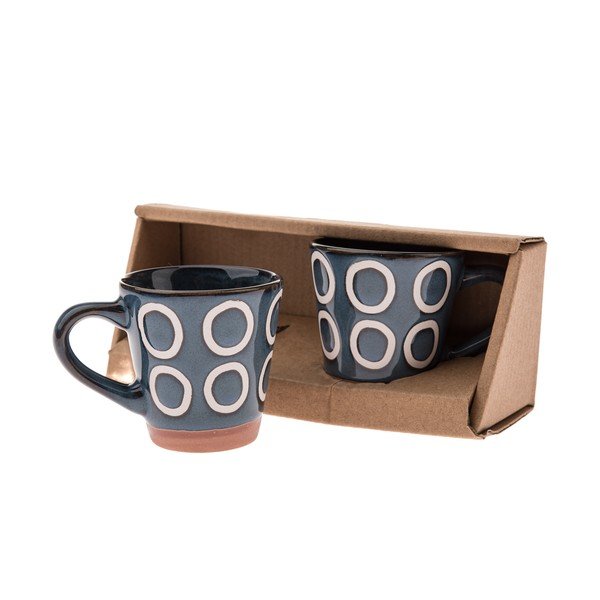 Tamno plave keramičke šalice u setu 2 kom za espresso 100 ml Rings – Dakls