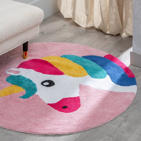 Pamučni dječji tepih ø 100 cm Unicorn – Ixia-image-1