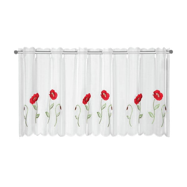 Bijela prozirna zavjesa 155x45 cm Poppies – Sehlbach