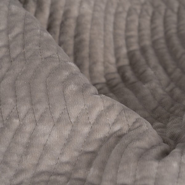 Sivi prošiven prekrivač od samta 230x260 cm – Ixia-image-2