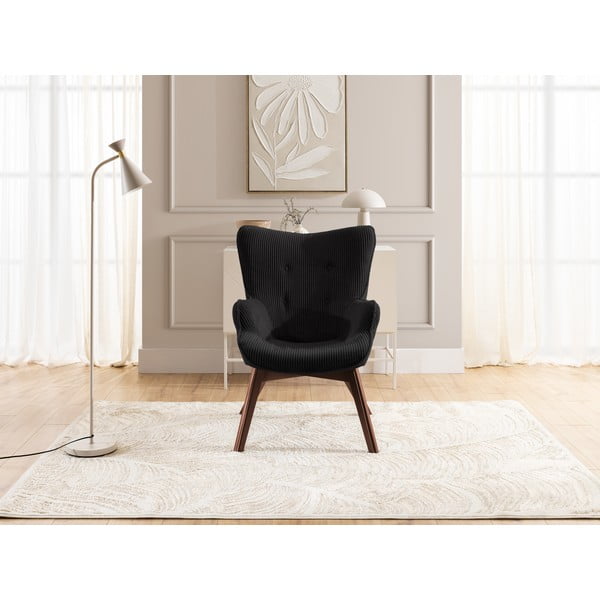 Crna fotelja od samta Niko – Ropez-image-1