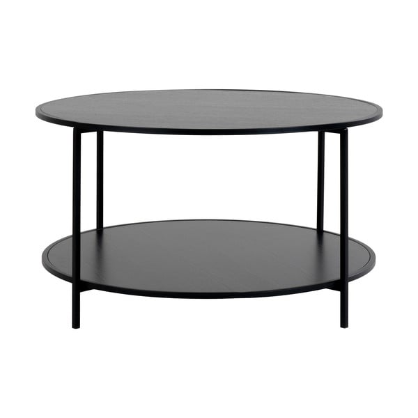 Crni okrugao stolić za kavu s crnom pločom stola ø 80 cm Vita – House Nordic-image-3