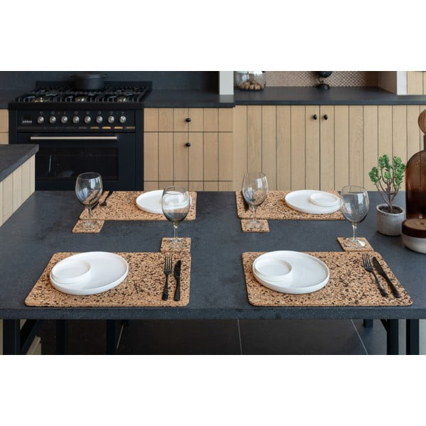 Pluteni podmetači za čaše u setu 4 kom u prirodnoj boji Querco – ZicZac-image-1