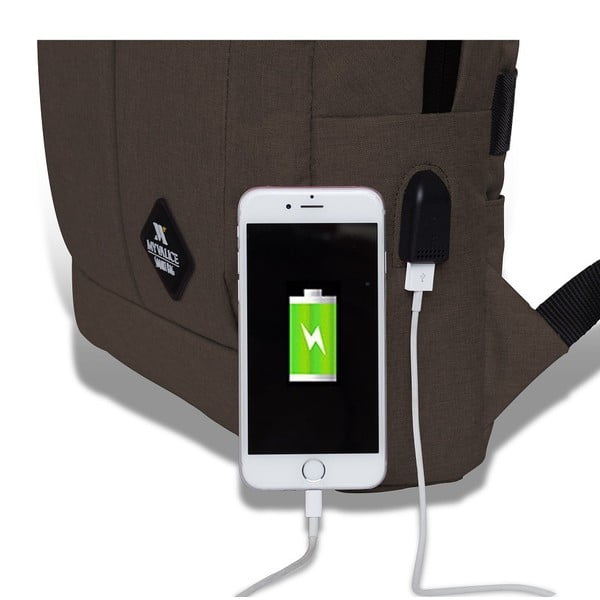 Tamnosmeđi ruksak s USB priključkom My Valice GALAXY Smart Bag-image-2