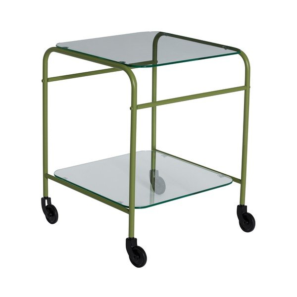 Metalna kolica za posluživanje na kotačima 42x43 cm Zephyr – Hübsch-image-2