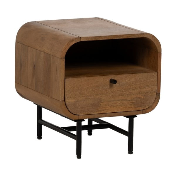 Noćni ormarić od masivnog manga u prirodnoj boji Mahón – Ixia