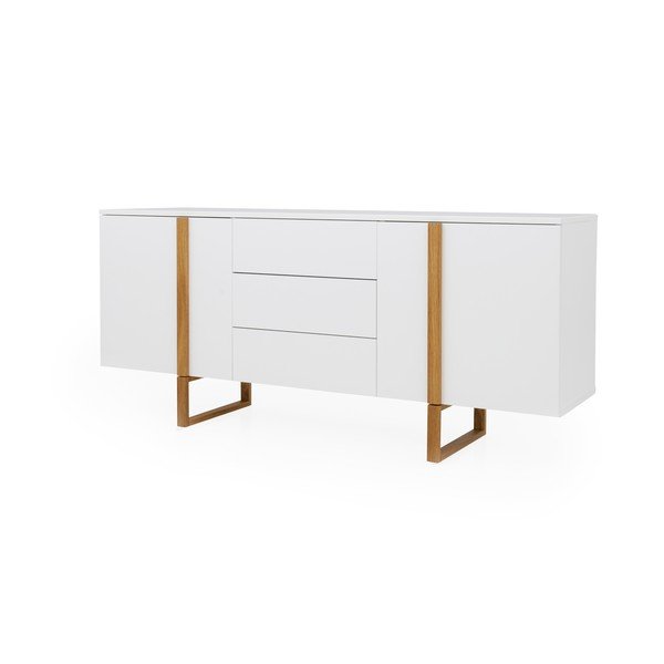 Bijela komoda s nogama od hrastovog drva Tenzo Birka, 176,5 x 78 cm-image-2