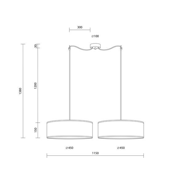 Smeđa dvokraka visilica Sotto Luce Ocho XL, ⌀ 45 cm-image-2