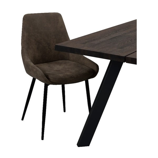 Smeđa tapecirana blagovaonska stolica Rowico Sierra-image-3