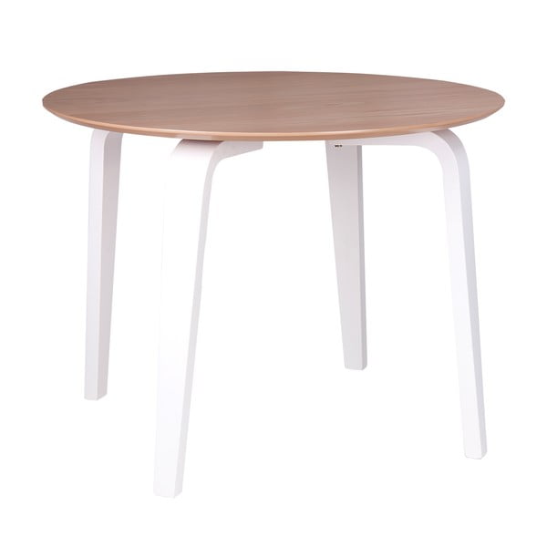 Smeđi blagovaonski stol s bijelim postoljem sømcasa Nora, ø 100 cm