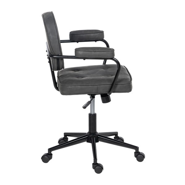 Antracitno siva uredska stolica od umjetne kože – Ixia-image-3