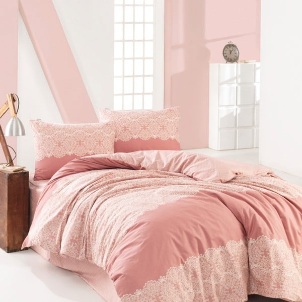 Pamučna posteljina s bračnim krevetom Casey, 220 x 240 cm