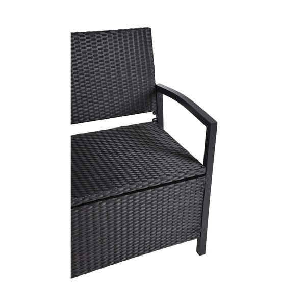 Crna vrtna klupa od umjetnog ratana Ferrara – Garden Pleasure-image-2