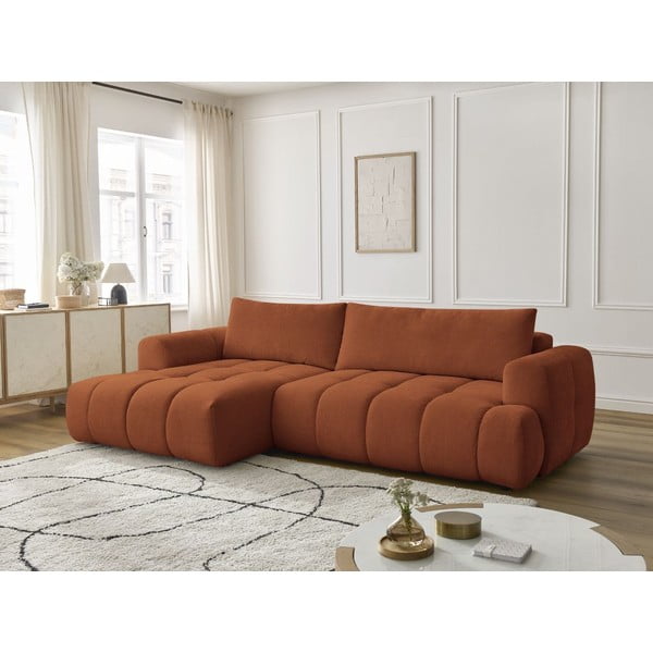 Ciglasta sklopiva/s prostorom za odlaganje kutna garnitura (s lijevim kutom/s ležaljkom) Fuji – Bobochic Paris-image-1