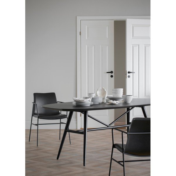 Crna blagovaonska stolica s presvlakom od imitacije kože Rowico Huntingbay-image-1