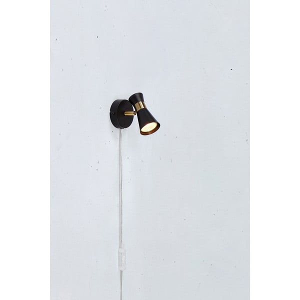 Crna zidna lampa (duljina 12 cm) Folie - Markslöjd-image-1