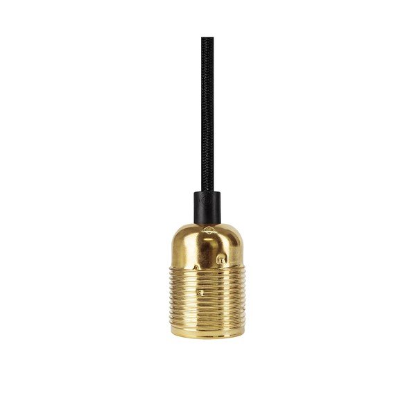 Trodijelna crna viseća lampa s detaljima u boji zlata Bulb Uno Attac-image-3