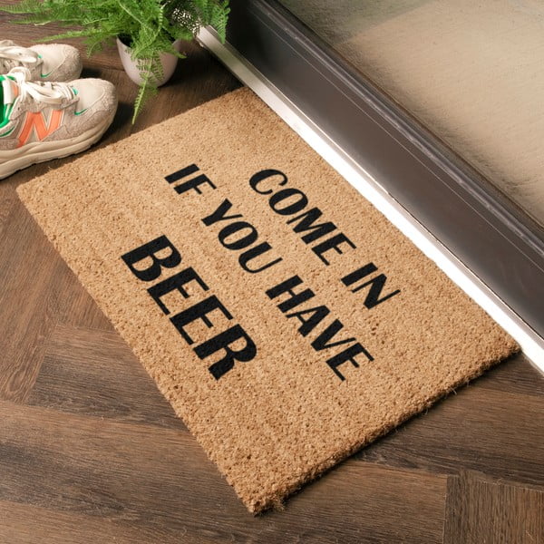 Otirač od kokosovih vlakana 40x60 cm Come again and bring beer – Artsy Doormats-image-1
