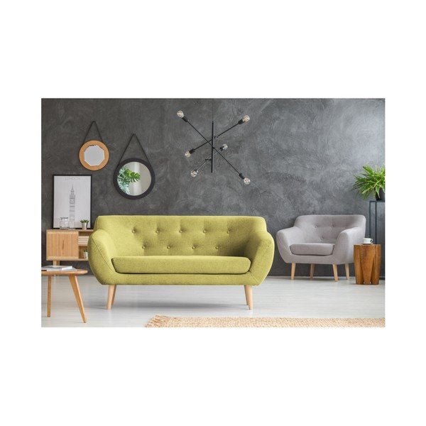 Žuta dvosjeda sa svijetlim nogama Mazzini Sofas Sicile-image-4