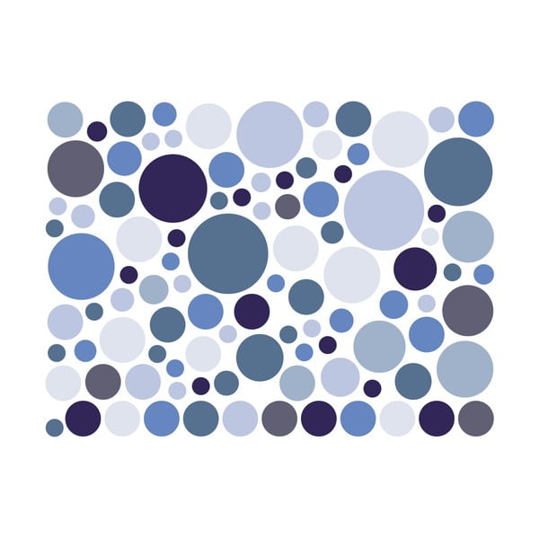 Set s 100 plavih zidnih samoljepljivih naljepnica Ambiance Round Stickers-image-2