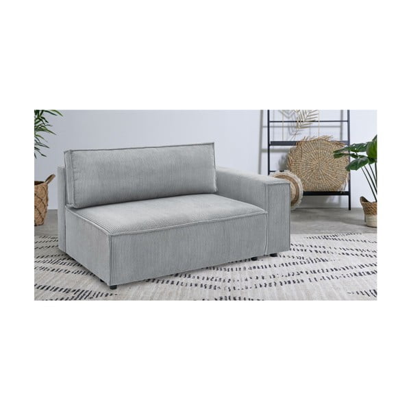 Svijetlo siva modularna sjedeća garnitura od samta (s desnim kutom) Nihad modular – Bobochic Paris-image-1