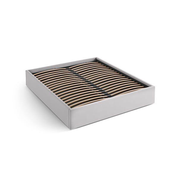 Svijetlo sivi tapecirani bračni krevet s prostorom za odlaganje/bez uzglavlja s podnicom 160x200 cm Susan – Micadoni 