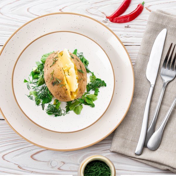 Krem keramički tanjuri u setu 4 kom ø 27 cm Statek – Orion-image-1