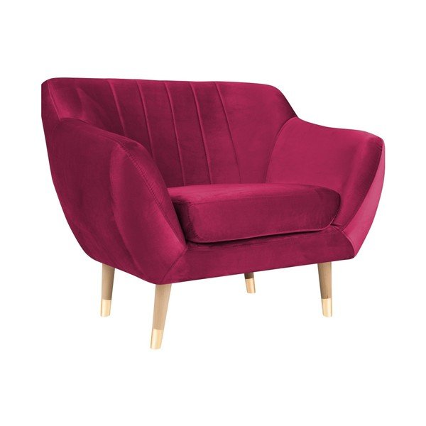 Roza baršunasta fotelja Mazzini Sofas Benito-image-2