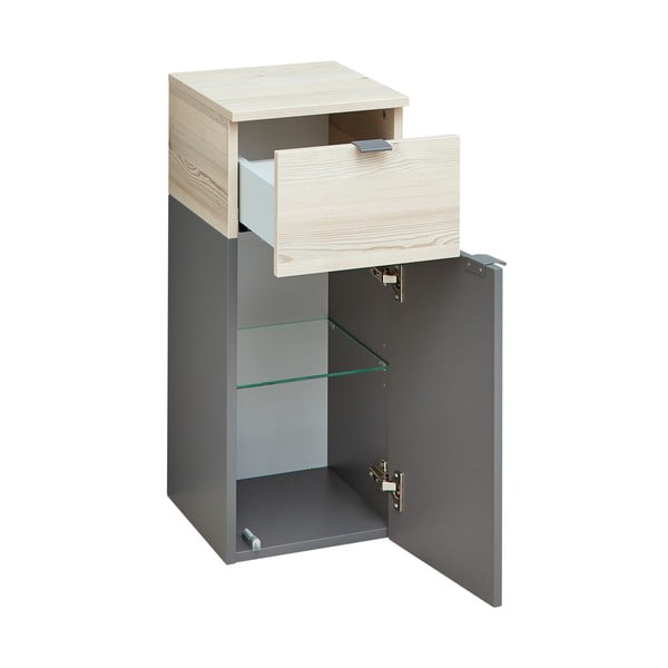 Sivi/u prirodnoj boji nizak/zidni kupaonski ormarić u dekoru bora 72x30 cm Quickset 394 – Pelipal-image-2