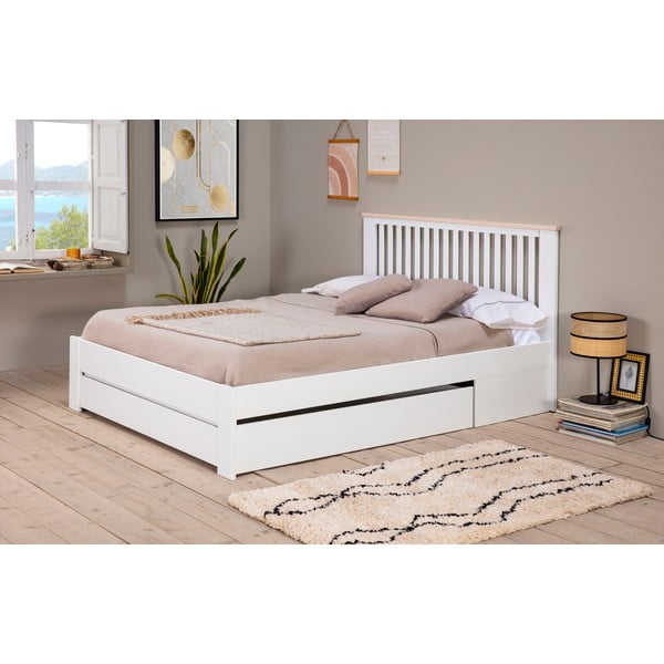 Bijeli bračni krevet s podnicom 140x190 cm Enara – Marckeric-image-4