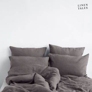 Tamno siva lanena posteljina za jedan krevet 135x200 cm - Linen Tales