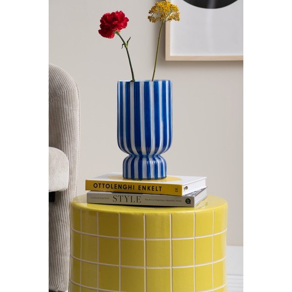 Plava staklena vaza (visina 26 cm) Rayado Retro – PT LIVING-image-1