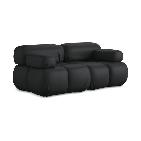 Crna sofa od imitacije kože 190 cm Lokua – Makamii-image-3