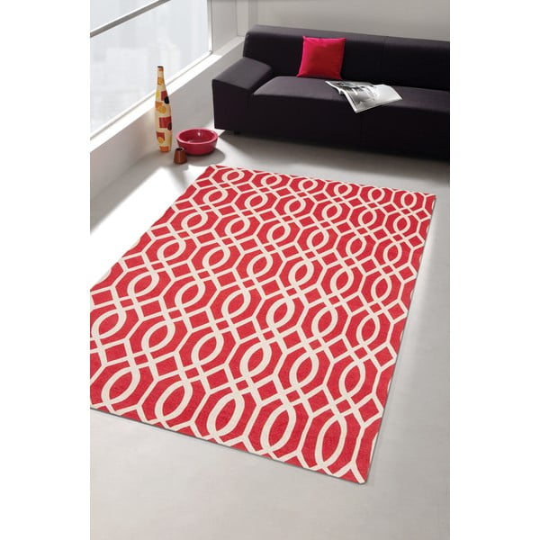 Vrlo izdržljiv kuhinjski tepih Webtappeti Wallpaper Coral Red, 130 x 190 cm