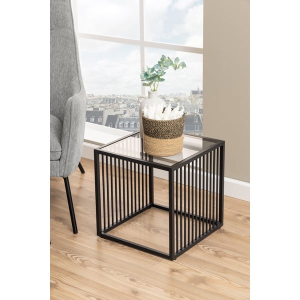 Pomoćni stol sa staklenom pločom stola 40x40 cm Strington – Actona-image-1