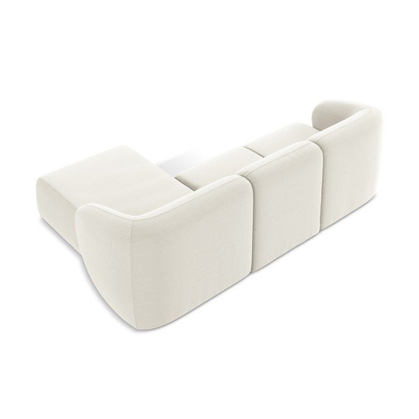 Bež baršunasti kutna garnitura (s desnim kutom/s ležaljkom) Lani – Makamii-image-3