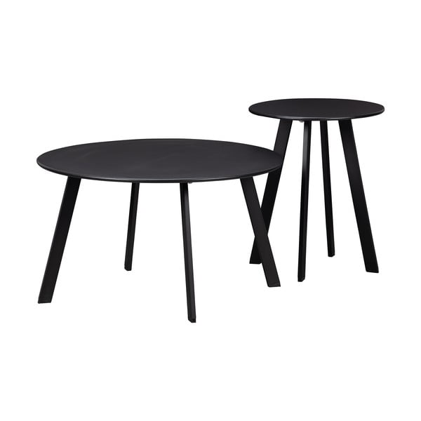 Crni vrtni pomoćni stol WOOOD Fer, ø 40 cm-image-2