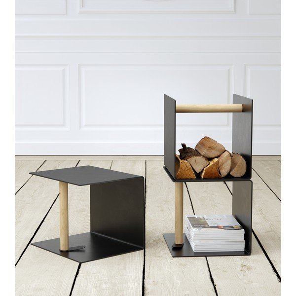 Crna dekorativna metalna/od eko kože kutija za pohranu 32x38x31 cm Bull – LIND DNA-image-1