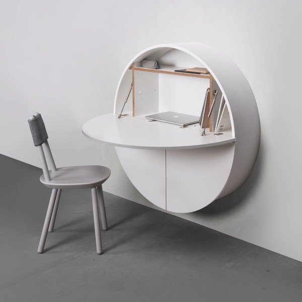 Bijeli multifunkcionalni zidni stol EMKO Pill-image-2