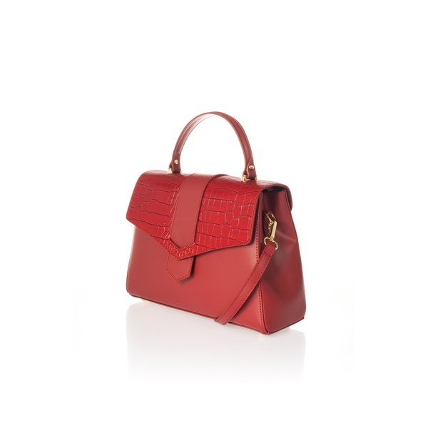 Crvena kožna torba Federica Bassi Marta-image-3