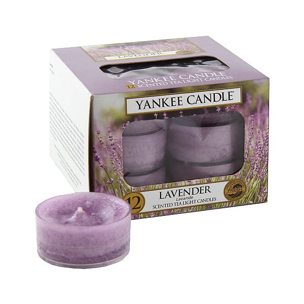 Set od 12 Yankee Candle Lavande, vrijeme gorenja 4 - 6 sati