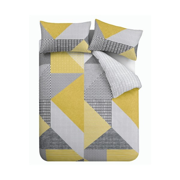Žuto-siva posteljina 200x135 cm Larsson Geo - Catherine Lansfield